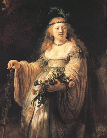 REMBRANDT Harmenszoon van Rijn flora (mk33) oil painting picture